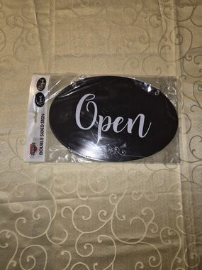 Cosco Black "Open" Double-Sided Sign for Home Office